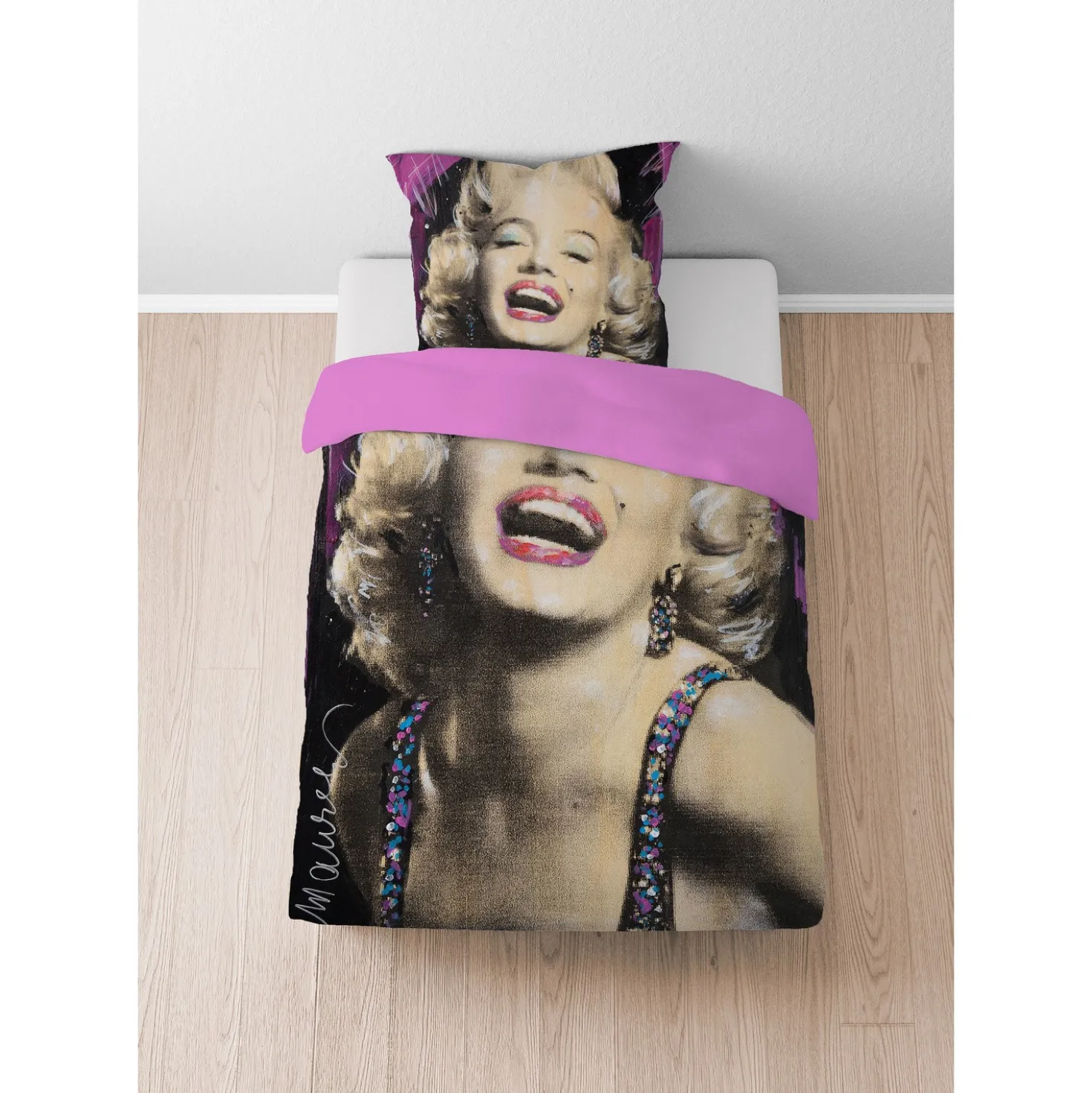 SID MAURER Mikrofaser Bettwäsche Marilyn Monroe pink, 1x 135x200 cm + 1x 80x80 cm