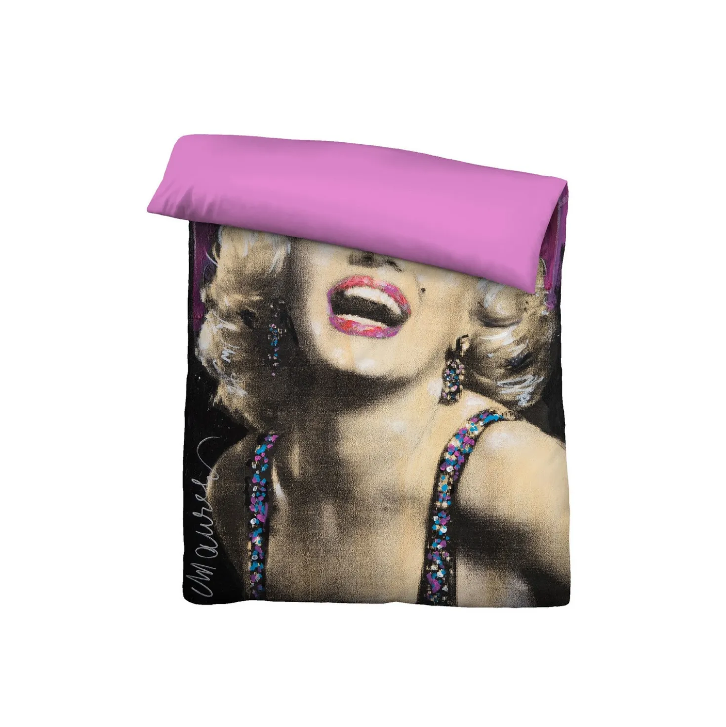 SID MAURER Mikrofaser Bettwäsche Marilyn Monroe pink, 1x 135x200 cm + 1x 80x80 cm