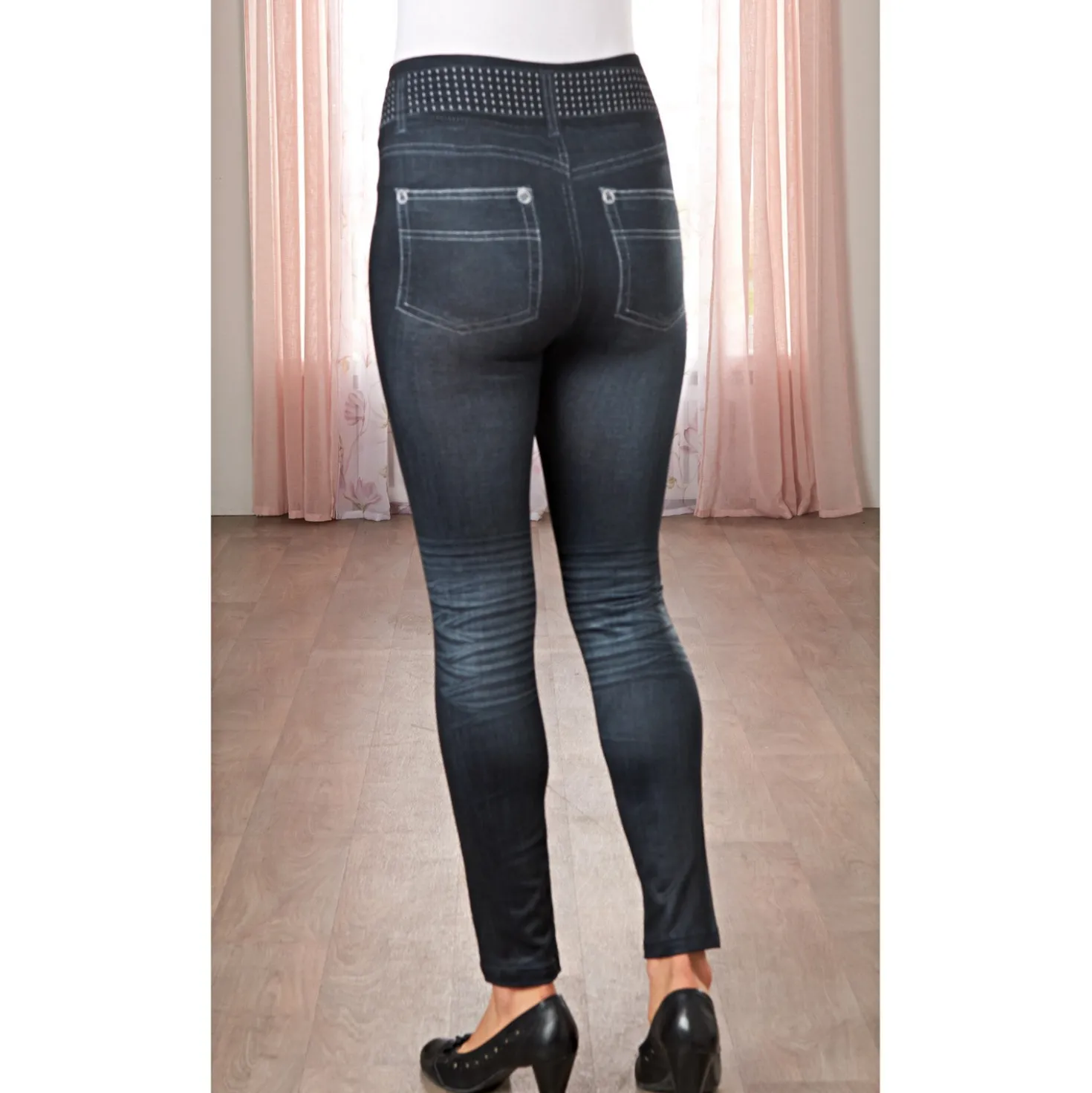 Slim-Jeggings "Gürtel-Print" schwarz Amélie di Santi