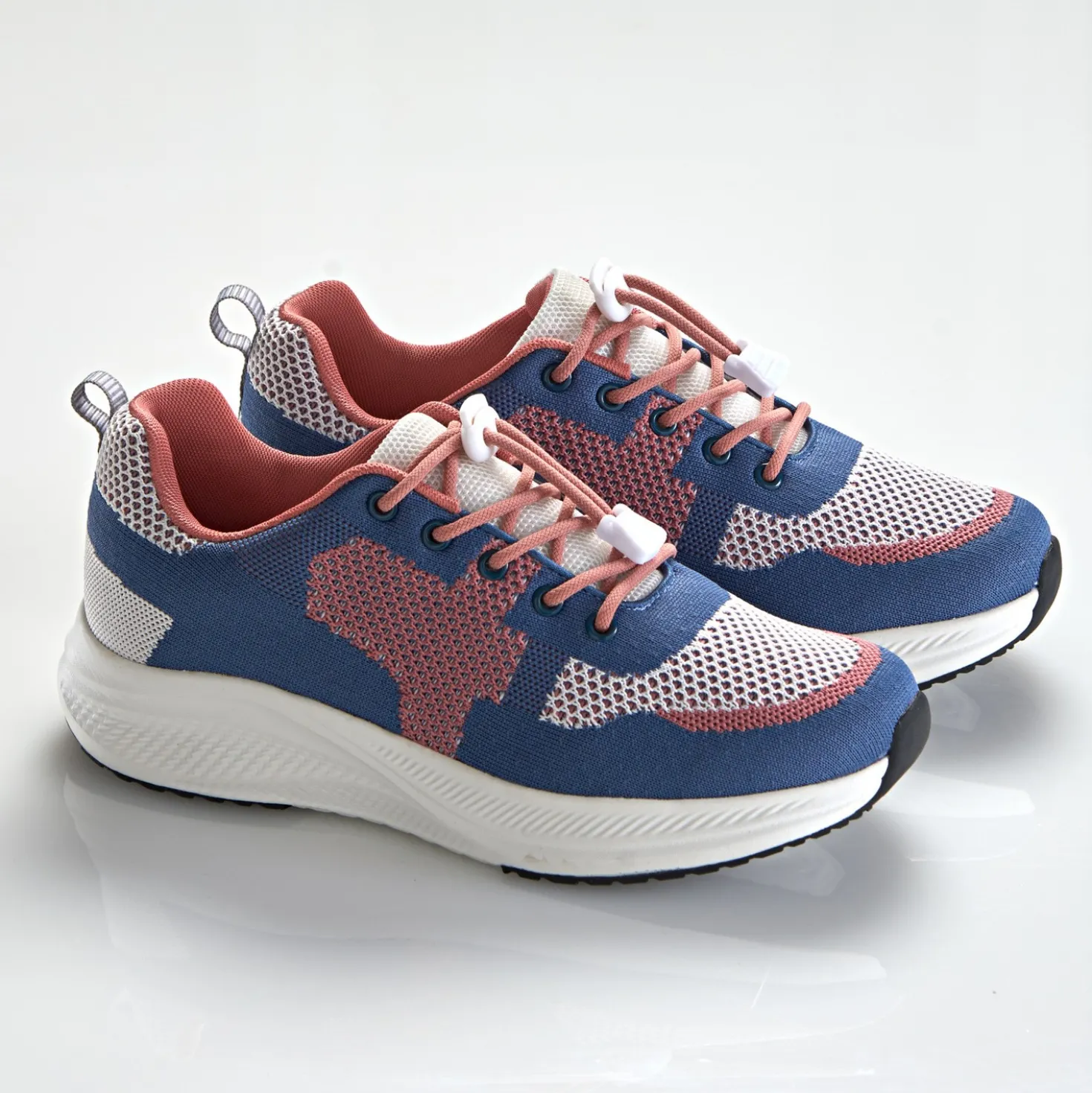 Sneaker "Ulli" blau-weiß-koralle