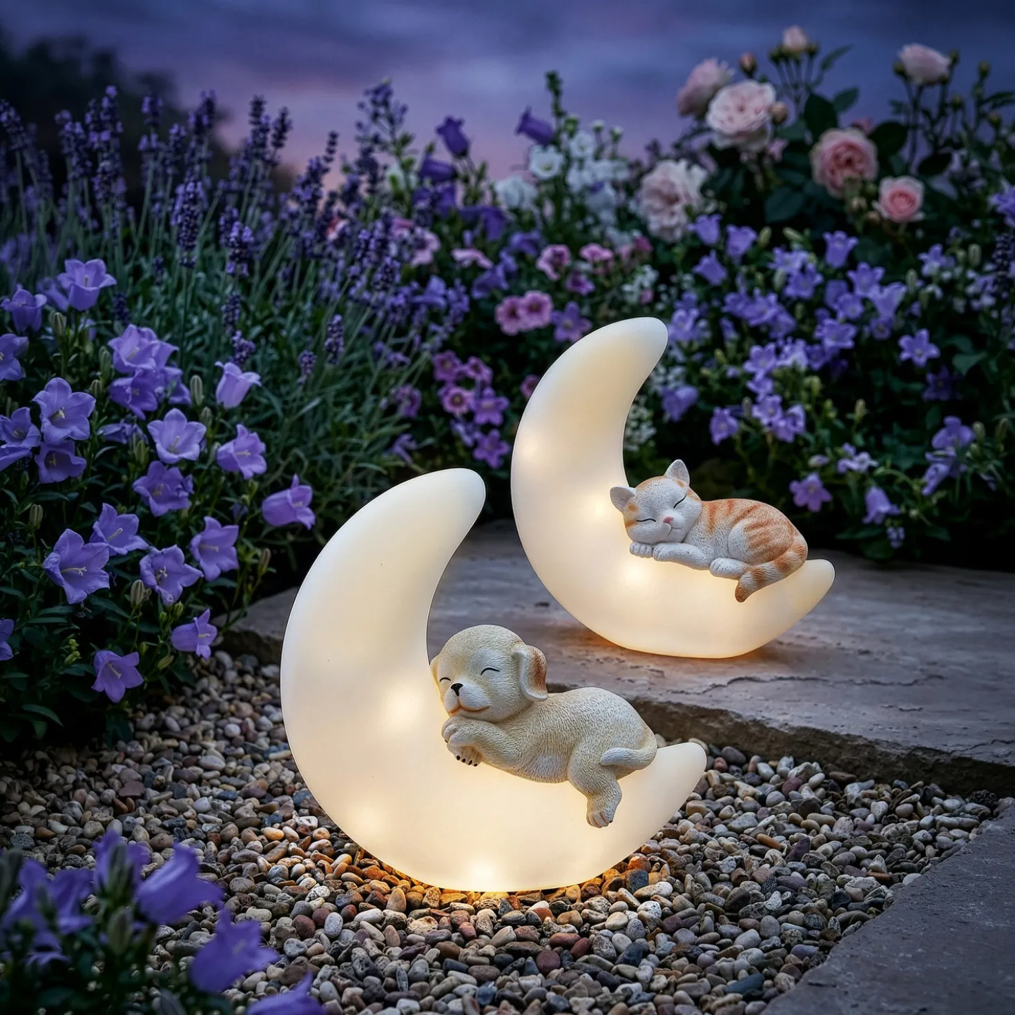 Solardeko "Hund auf dem Mond"