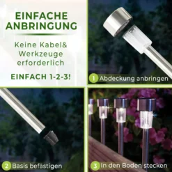 Solar-Gartenleuchten 4er-Set Gainsborough