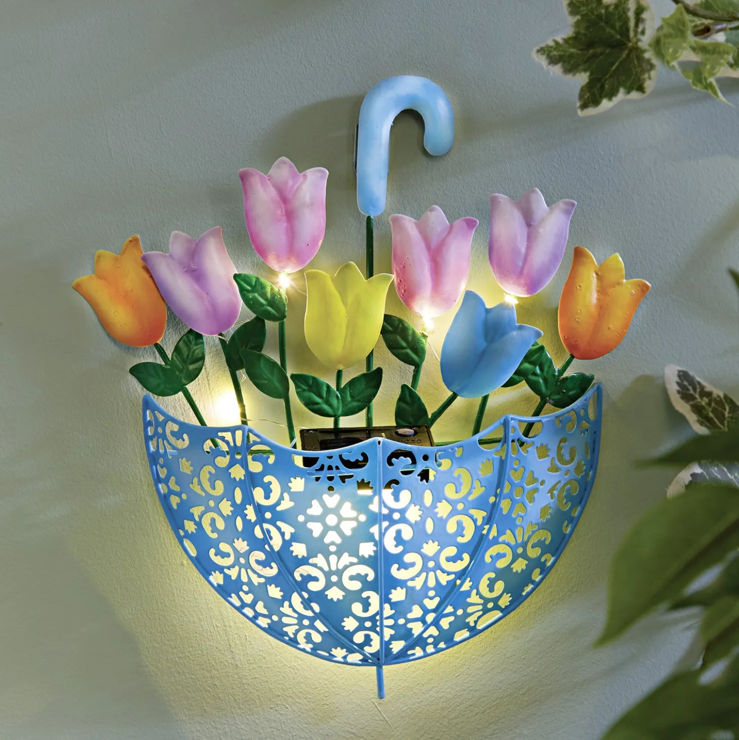 Solar-Wanddeko Schirm mit Tulpen Gainsborough