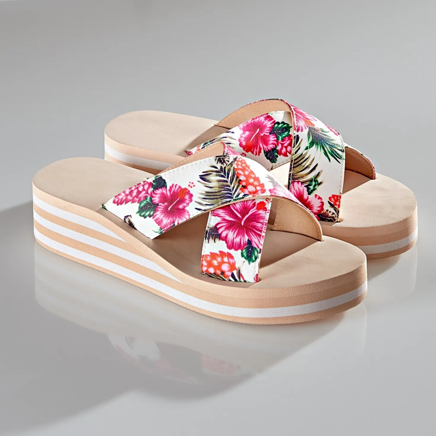 Sommer-Pantolette "Hibiskus"