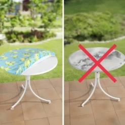 Spanntischdecke Zitrone XL Ø 85–105 cm