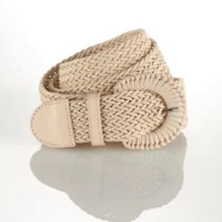 Stretch-Gürtel sand + navy 2er-Set