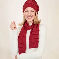 Strickmütze "Mariella" bordeaux