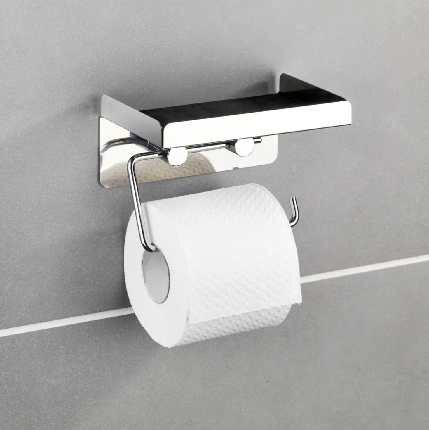 Toilettenpapierhalter 2-in-1 Edelstahl WENKO