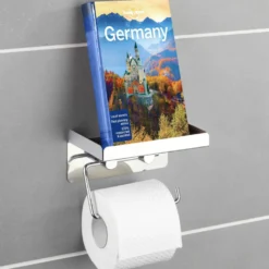 Toilettenpapierhalter 2-in-1 Edelstahl WENKO