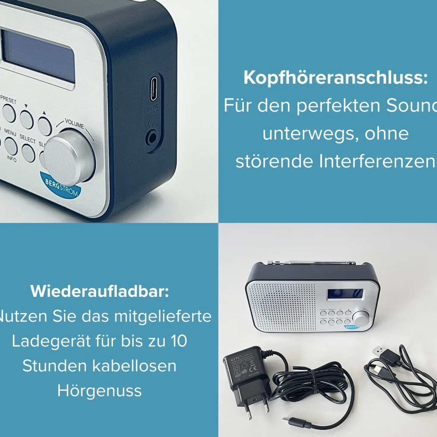 Tragbares Digital-Radio DAB Bergström
