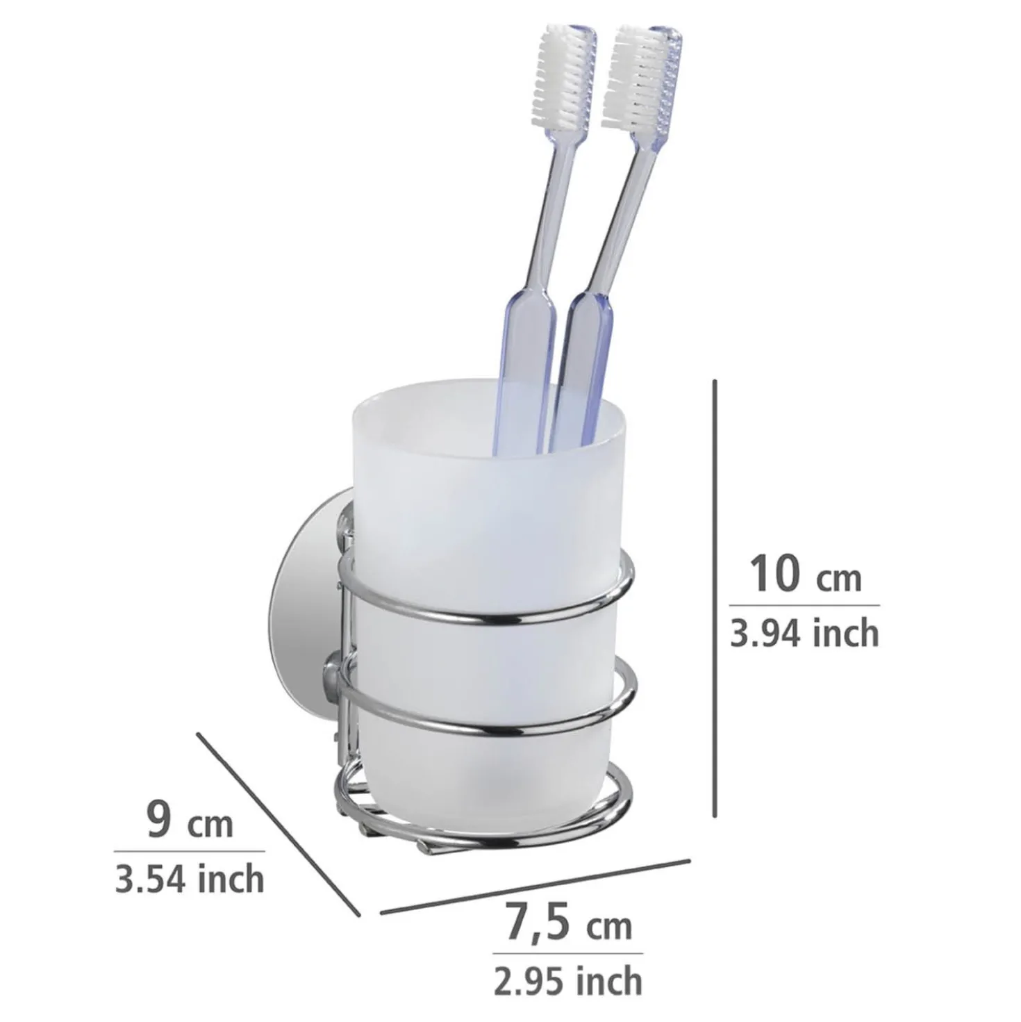 Turbo-Loc® Set: Seifenspender & Zahnputzbecher, weiß satiniert WENKO