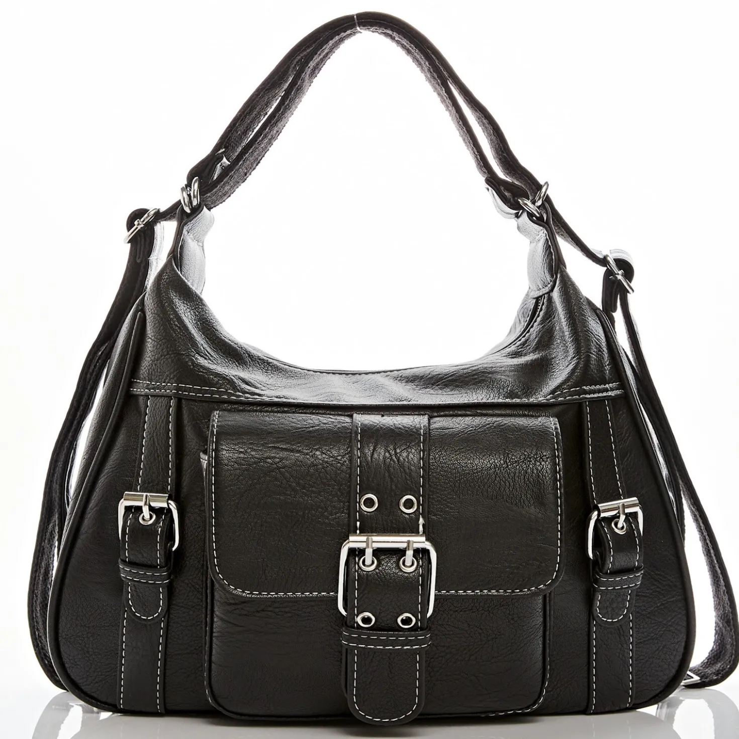 Umhängetasche "Tara" 2-in-1 Rucksack schwarz