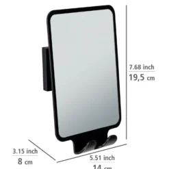 Vacuum-Loc® Antibeschlagspiegel „Quadro“ Schwarz WENKO