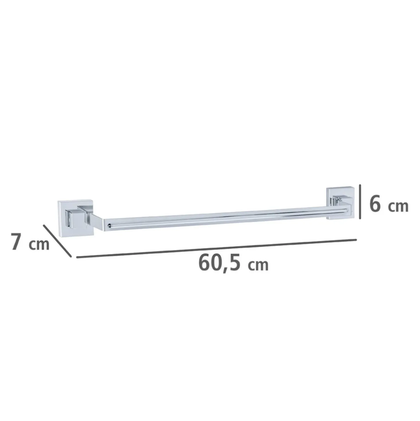 Vacuum-Loc® Badetuchstange „Quadro Uno“, Edelstahl WENKO