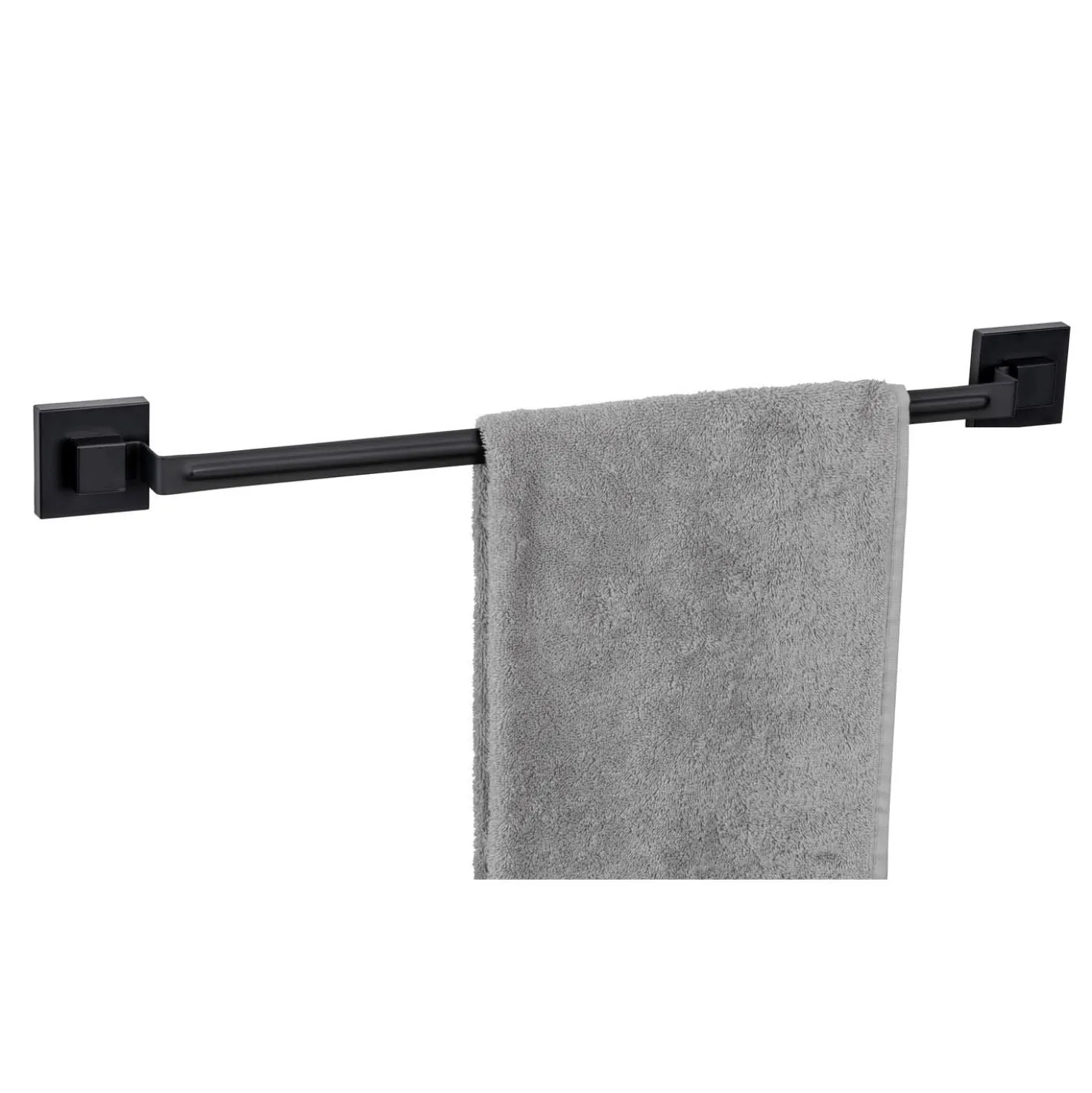 Vacuum-Loc® Badetuchstange „Quadro“, schwarz, Edelstahl WENKO