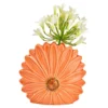 Vase in Blütenform aus Keramik Apricot