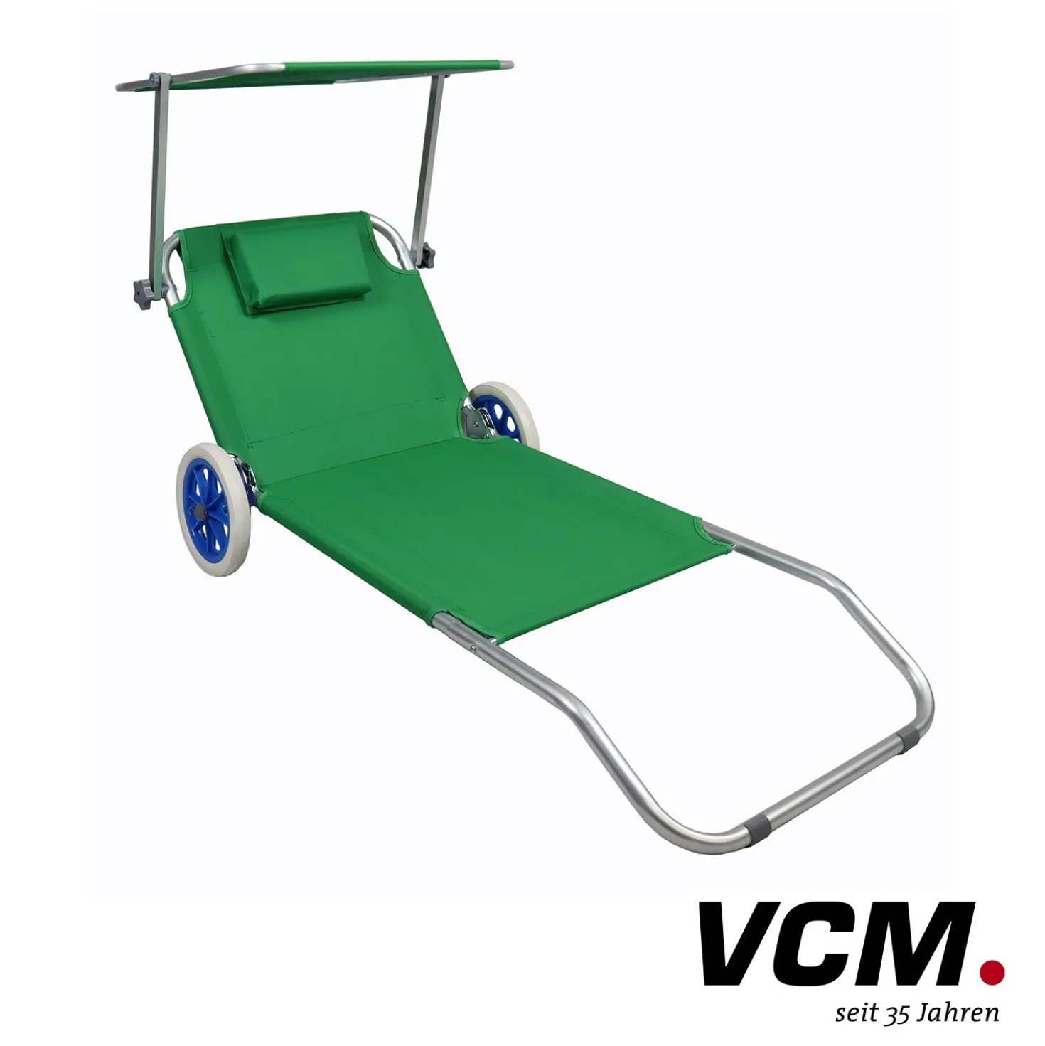 VCM Gartenliege Sonnenliege rollbar Grün