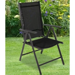 VCM Gartenstuhl 2er Set Anthrazit