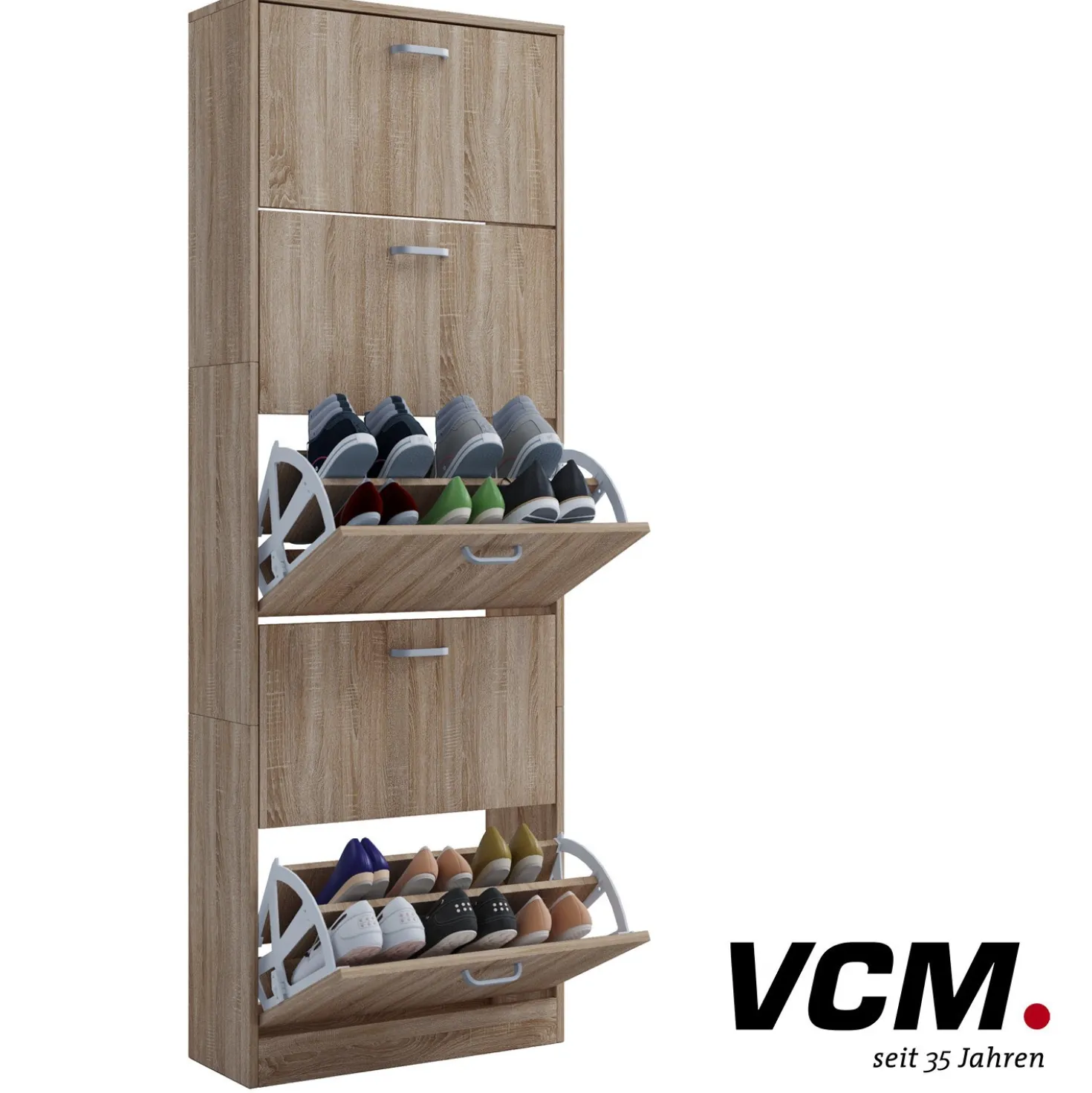 VCM Schuhschrank "Sipos XL" Sonoma-Eiche