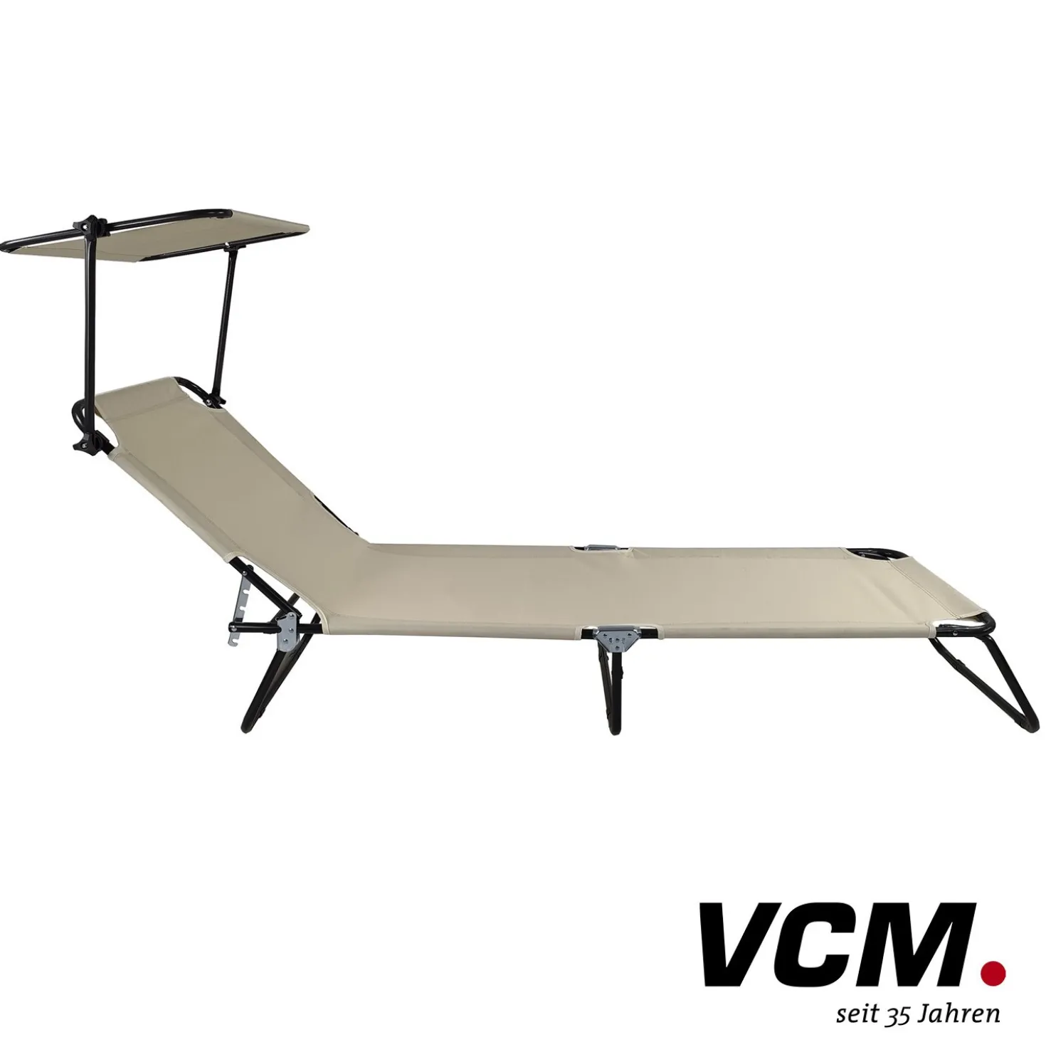 VCM Sonnenliege mit Dach Creme