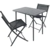 VCM 3-tlg. Gartenset "Sumila" 80 x 55 Schwarz