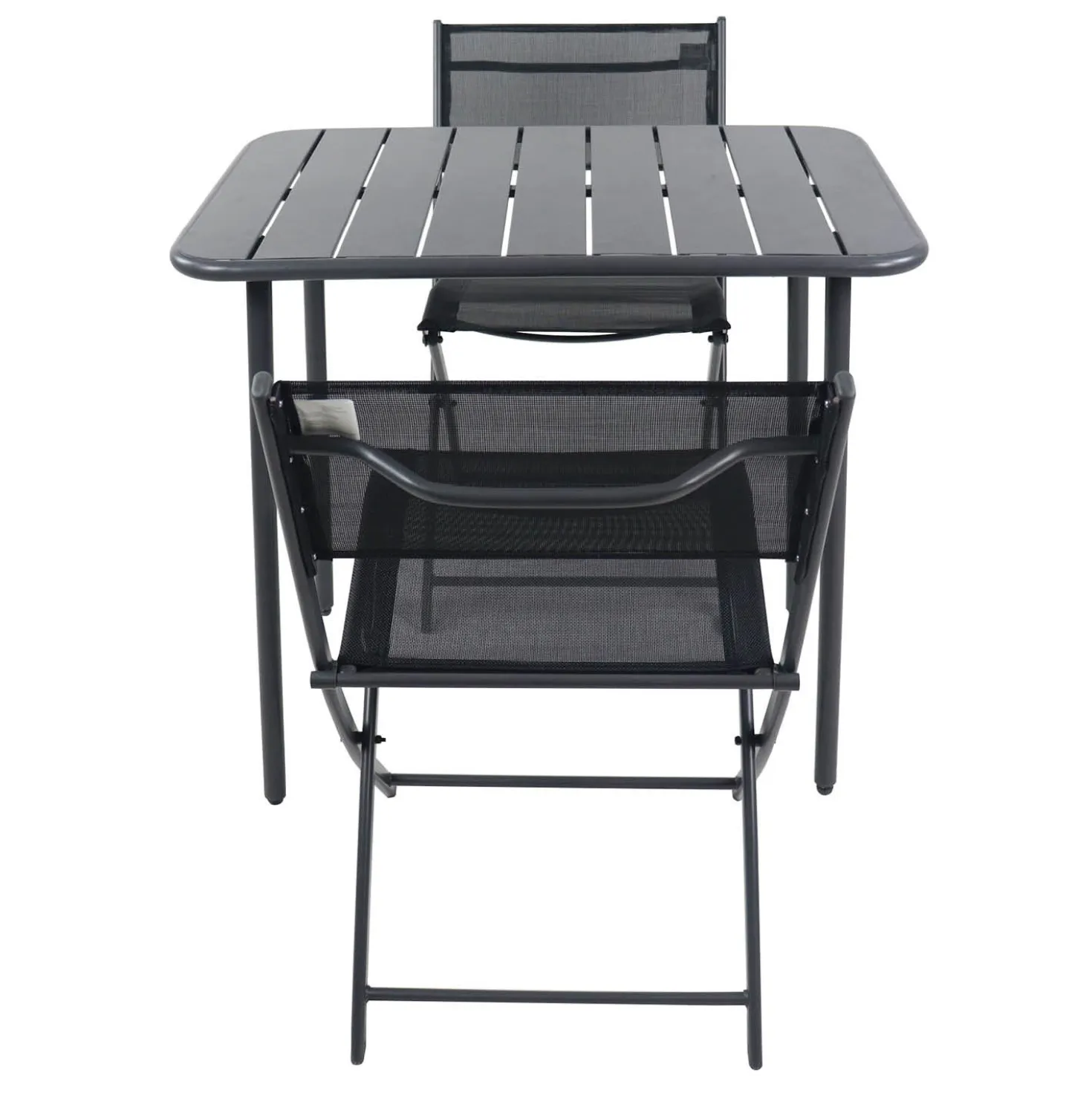 VCM 3-tlg. Gartenset "Sumila" 80 x 55 Schwarz
