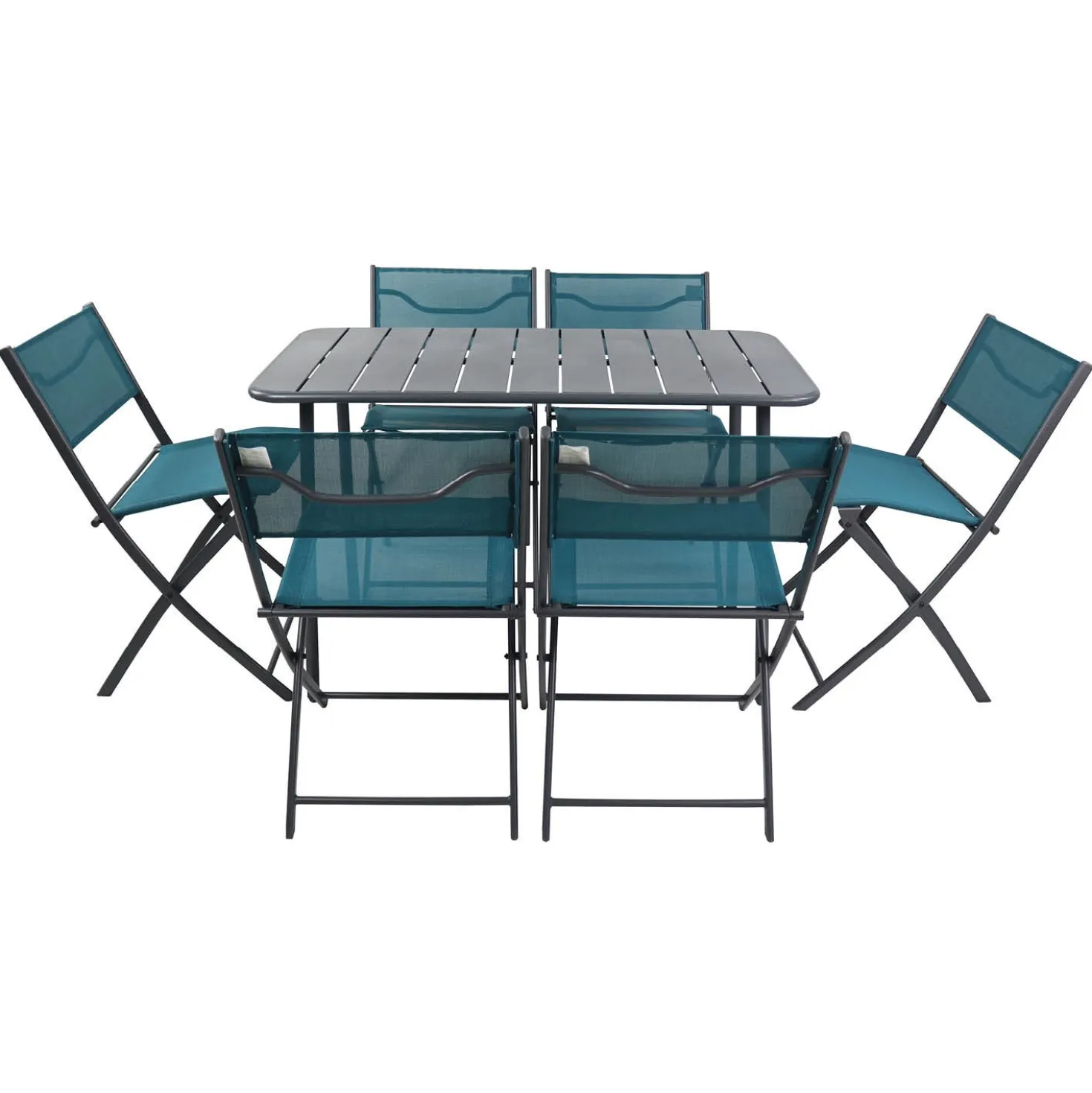 VCM 7-tlg. Gartenset "Sumila" 110 x 55 Türkis