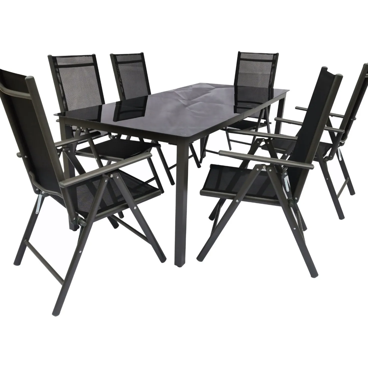 VCM 7-tlg. Sitzgruppe: 190 x 90 cm Tisch + 6 Stühle