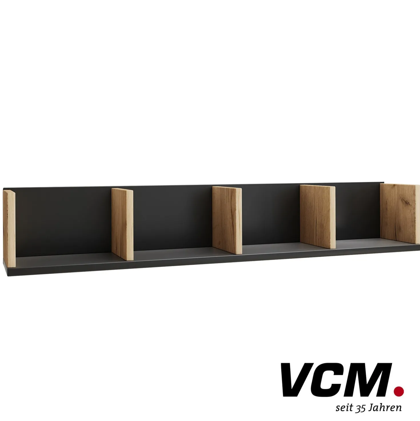 VCM Wandregal "Honsa" Schwarz/Eiche