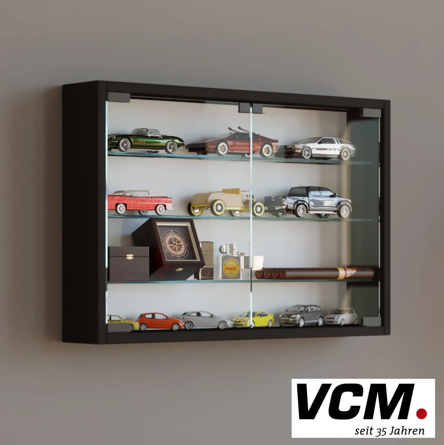 VCM Wandvitrine "Mandosa M" Schwarz