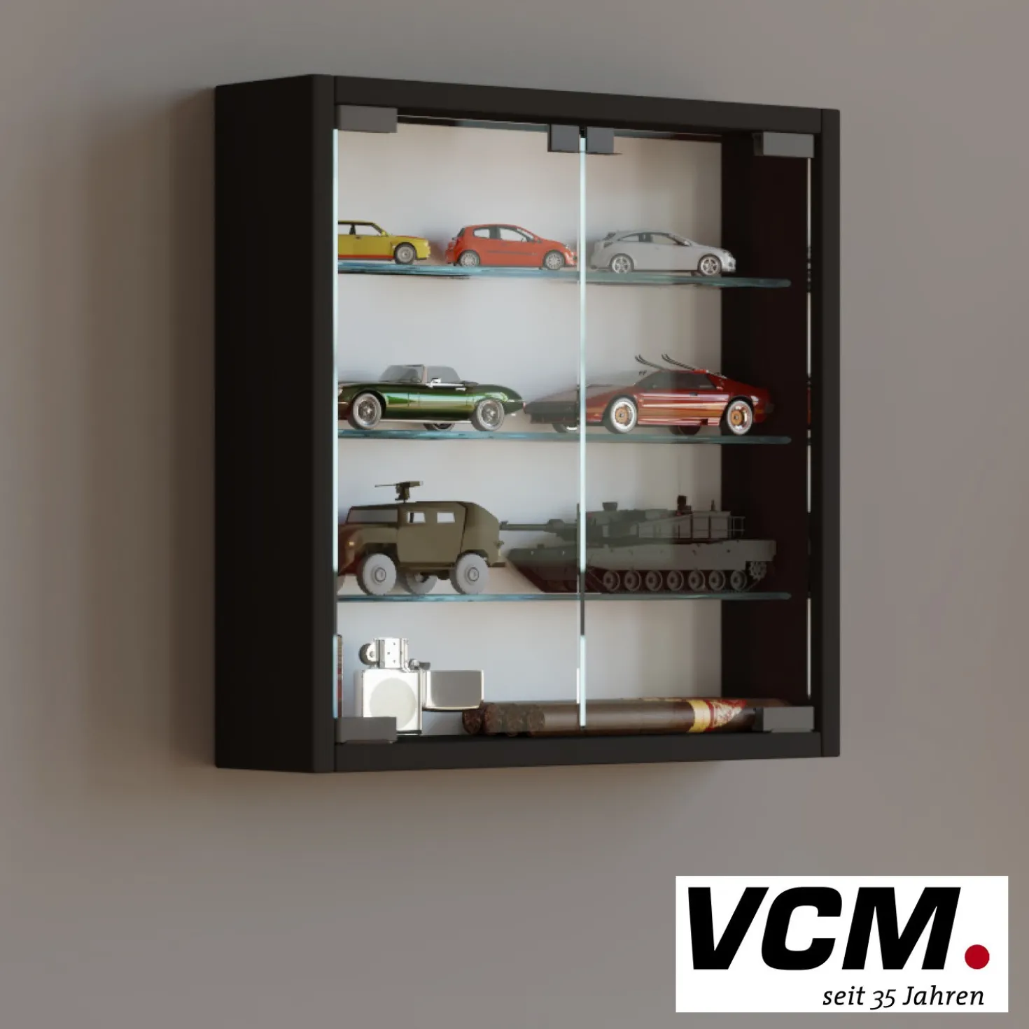 VCM Wandvitrine "Mandosa S" Schwarz