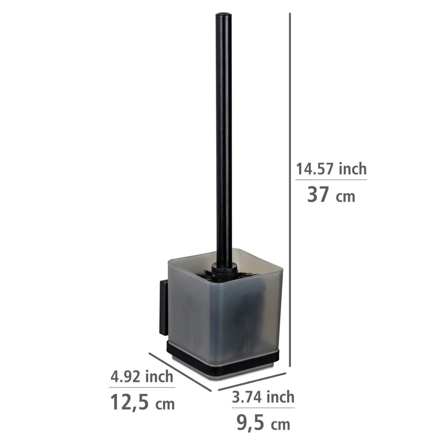 WC-Garnitur „Quadro“ Schwarz Vacuum-Loc® WENKO