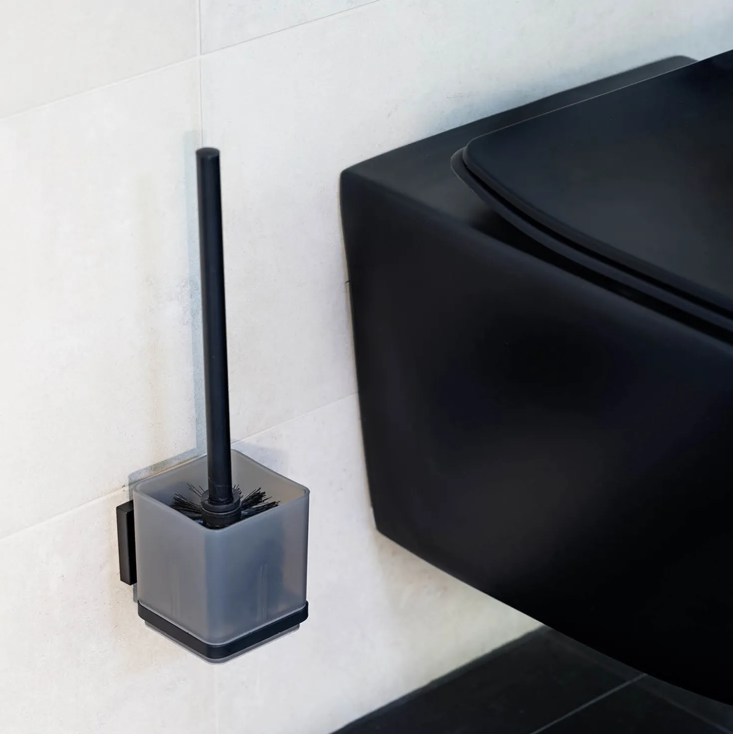 WC-Set „Vacuum-Loc® Quadro“ Schwarz WENKO