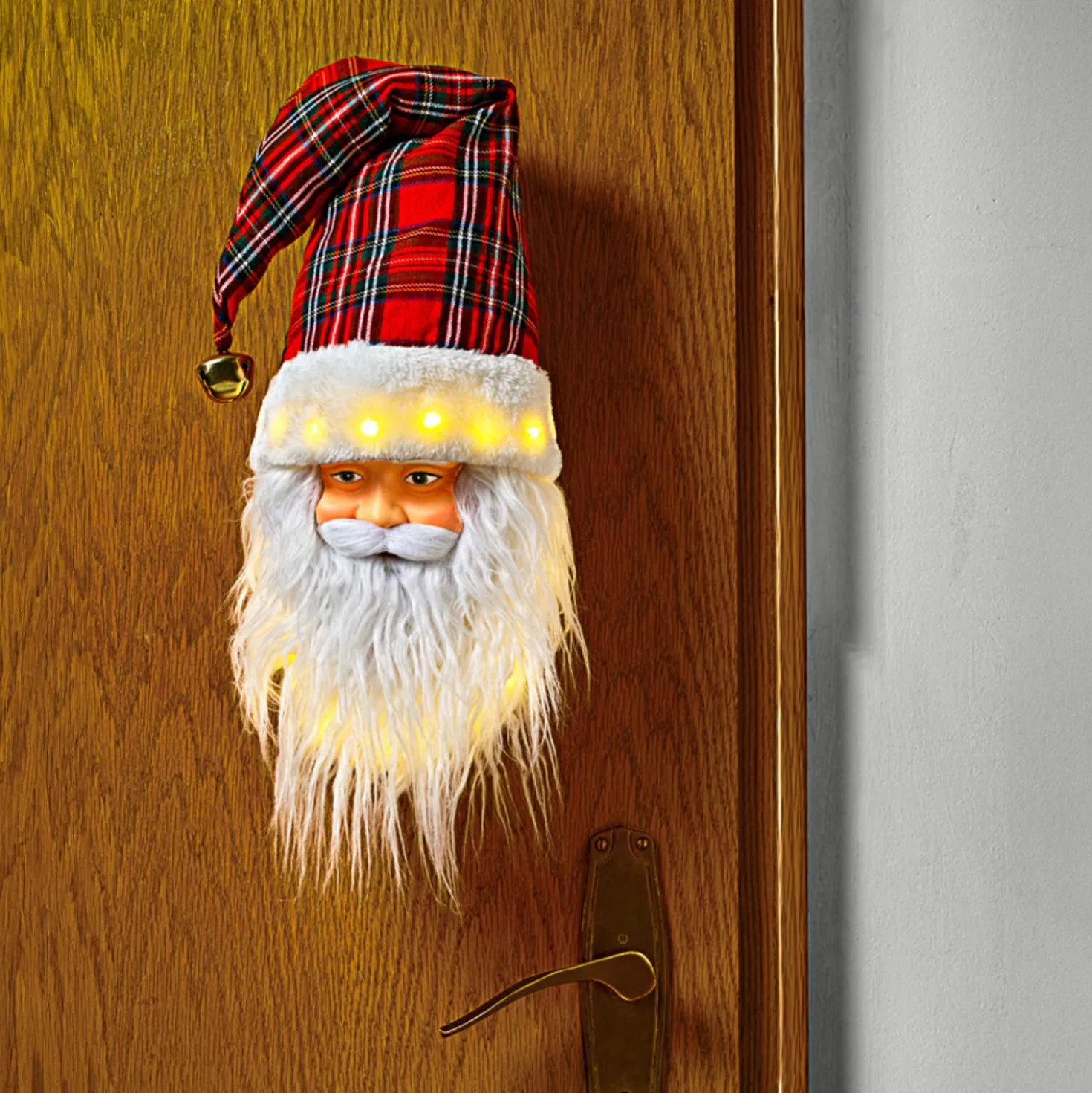Weihnachtsmann Deko Kopf mit LED