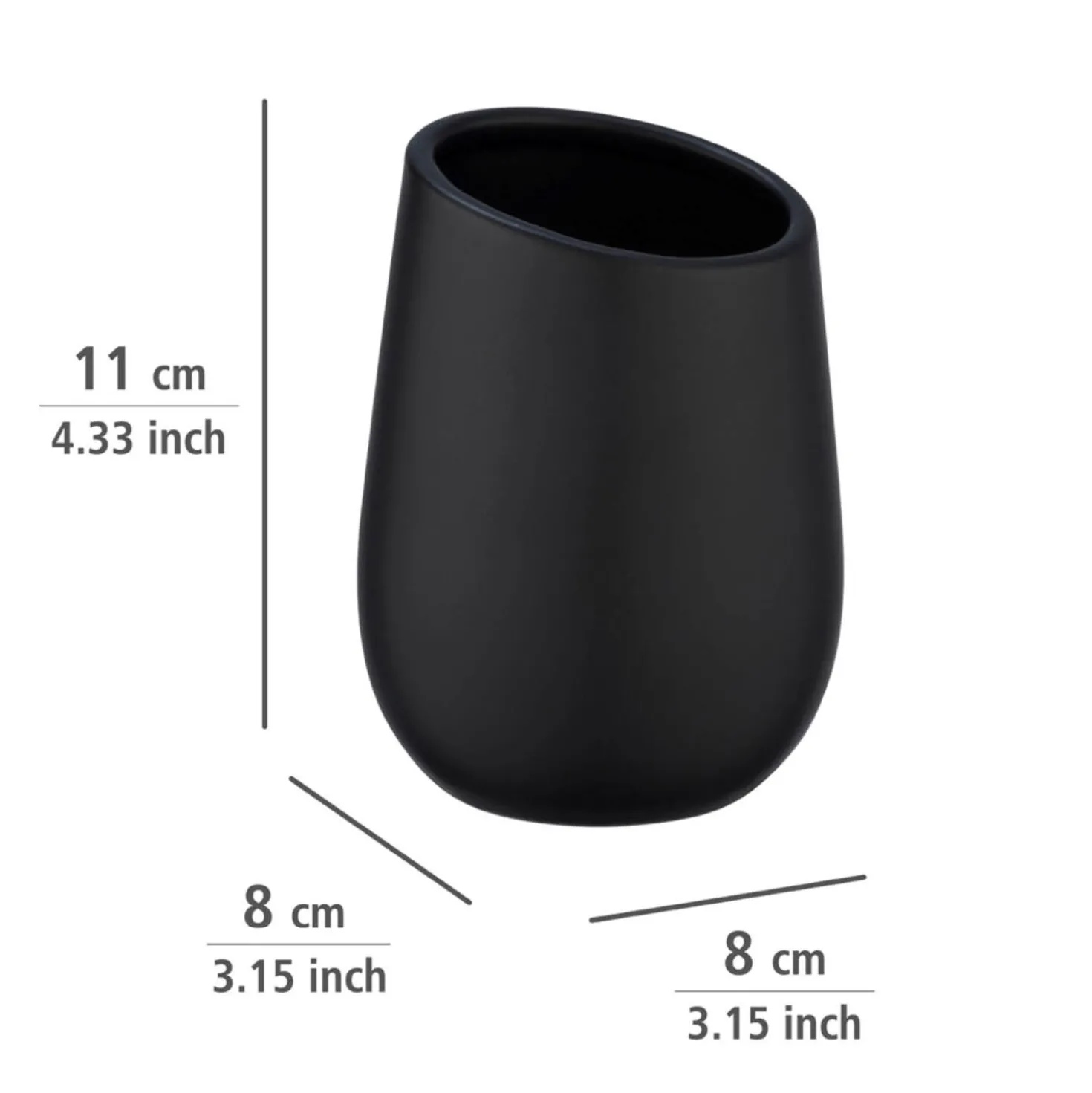 WENKO Bad-Accessoire-Set "Badi" Schwarz 3-tlg.