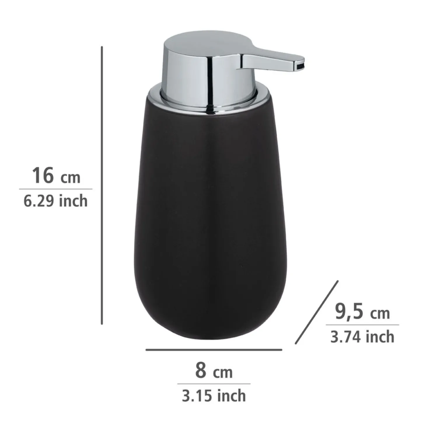 WENKO Bad-Accessoire-Set "Badi" Schwarz 3-tlg.