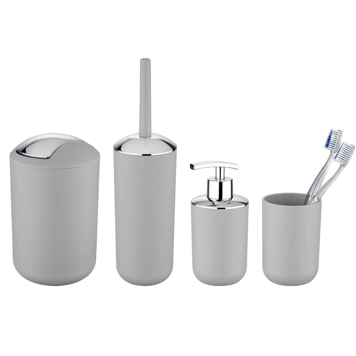 WENKO Bad-Accessoire-Set "Brasil" Grau, 4-tlg.
