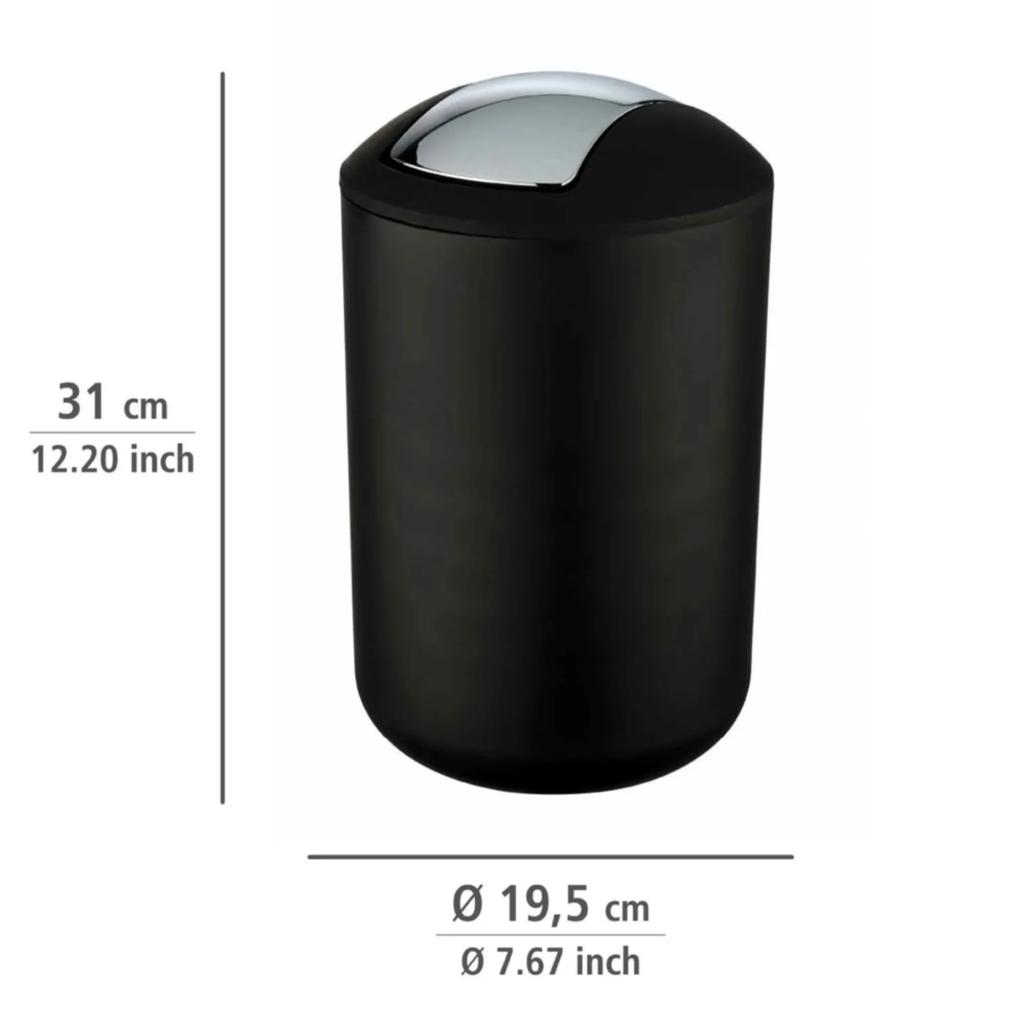 WENKO Bad-Accessoire-Set "Brasil" Schwarz 4-tlg.