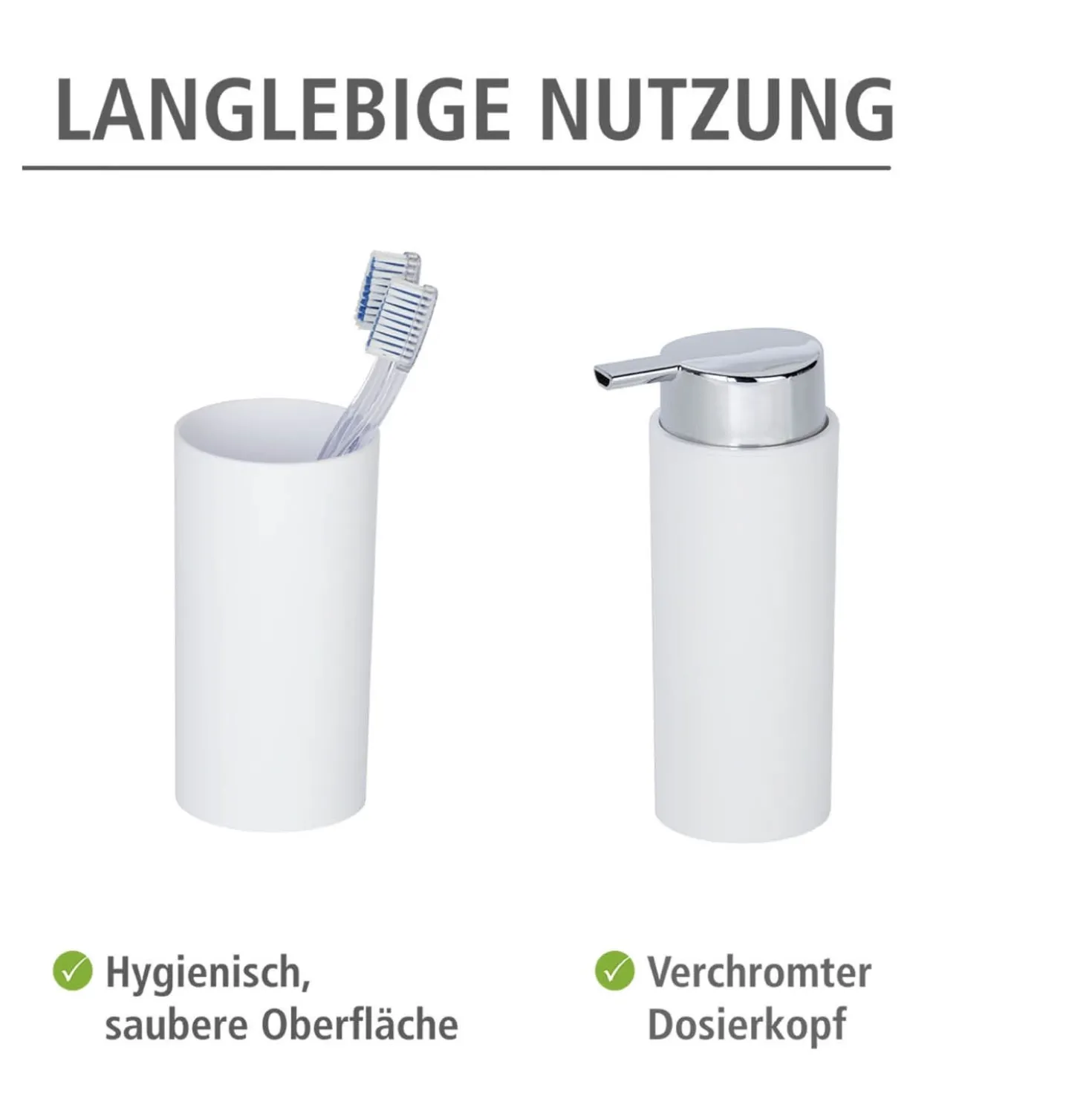 WENKO Bad Accessoire Set "Calvo" weiß matt, 4-tlg.