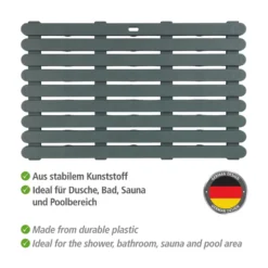 WENKO Badematte Mod. Indoor & Outdoor Grau, 50 x 80 cm, mit rutschhemmender Struktur