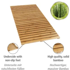 WENKO Baderost Mod. Indoor & Outdoor Bambus, 100 x 50 cm, für Dusche, Bad & Pool