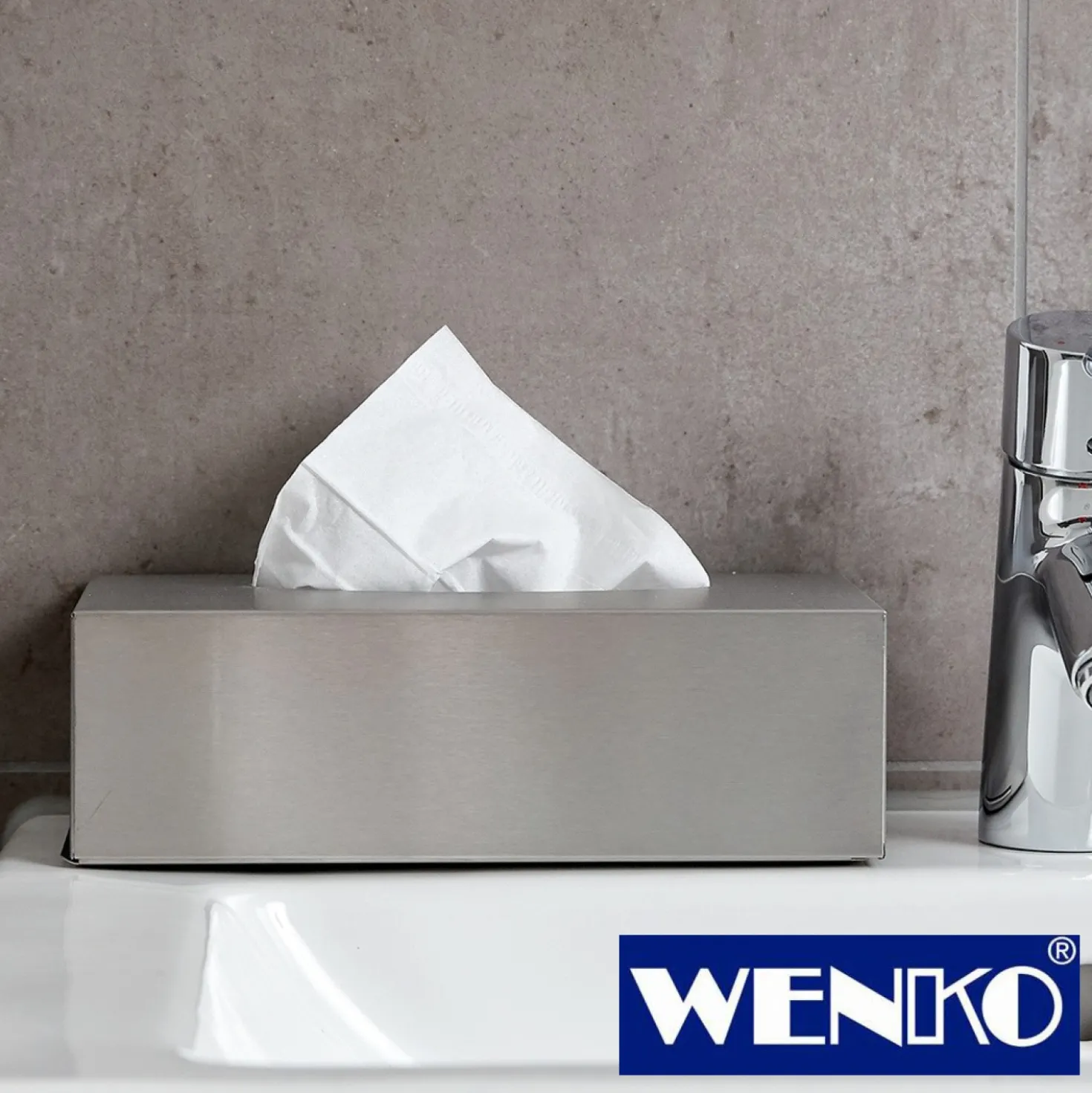 WENKO Edelstahlbox für Kosmetiktücher Edelstahl, rostfrei
