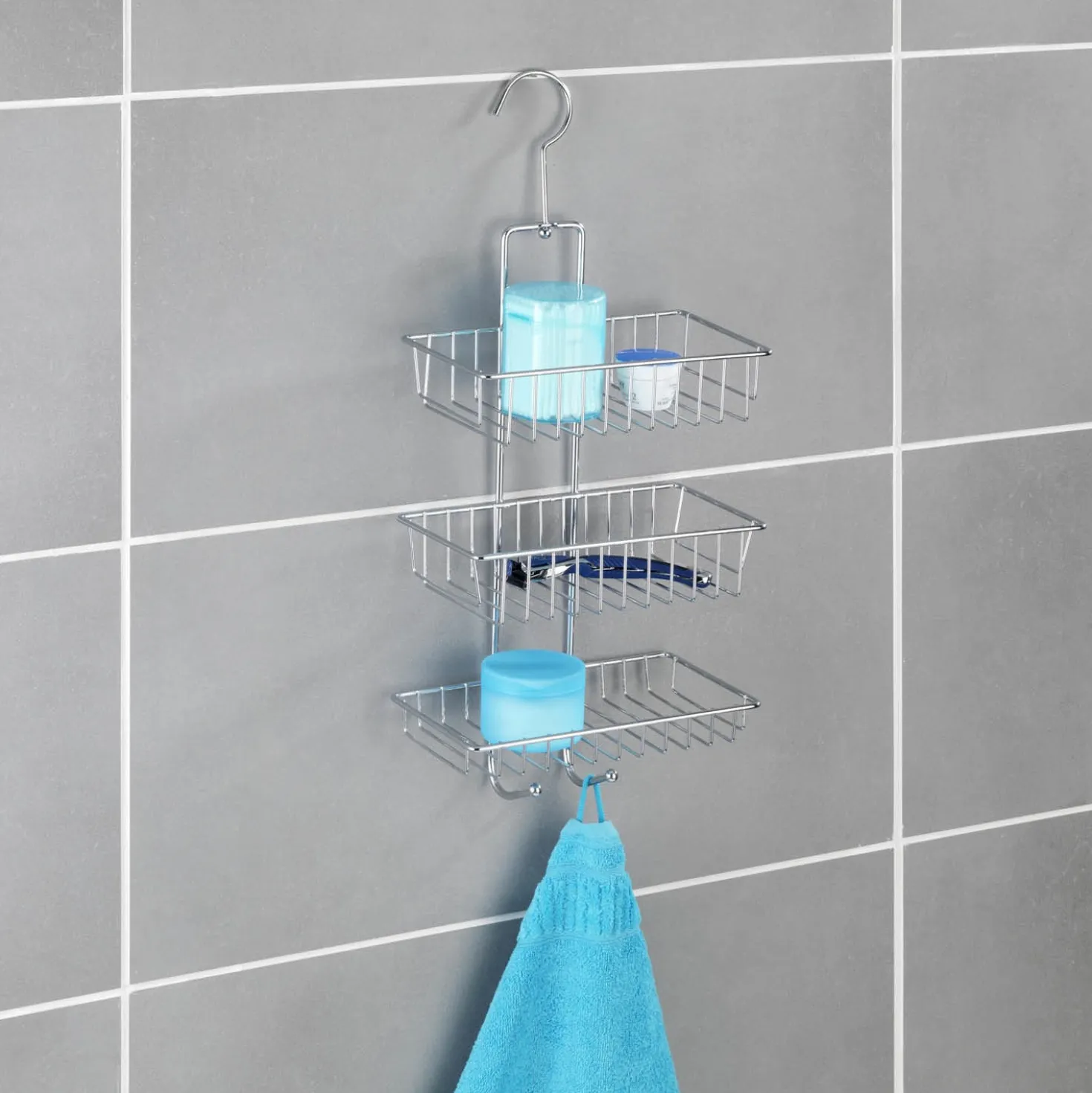WENKO Exclusiv Duschcaddy Mod. Nivala 3 Ablagen, Chrom