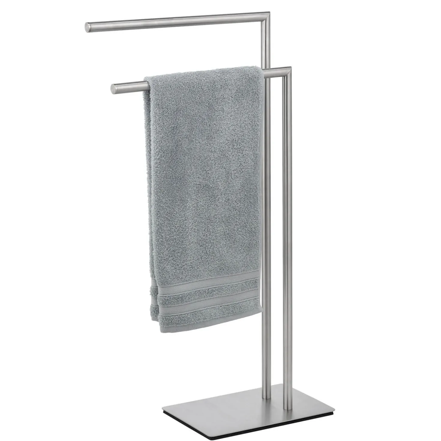 WENKO Handtuchständer Mod. Recco Edelstahl satiniert, schwere Bodenplatte für sicheren Stand