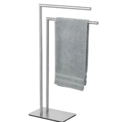 WENKO Handtuchständer Mod. Recco Edelstahl satiniert, schwere Bodenplatte für sicheren Stand