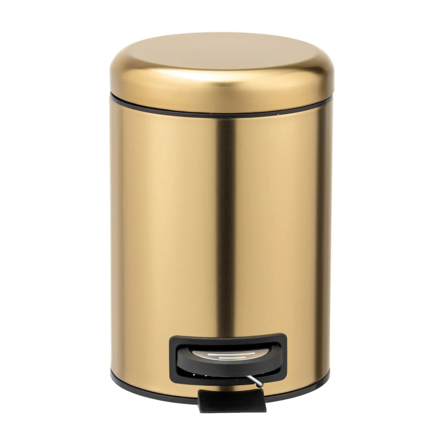 WENKO Kosmetik Treteimer Mod. Leman, Gold matt, 3 L, Edelstahl, 3 Liter