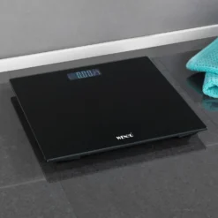 WENKO Personenwaage LCD Schwarz, digitale Körperwaage mit LCD-Display