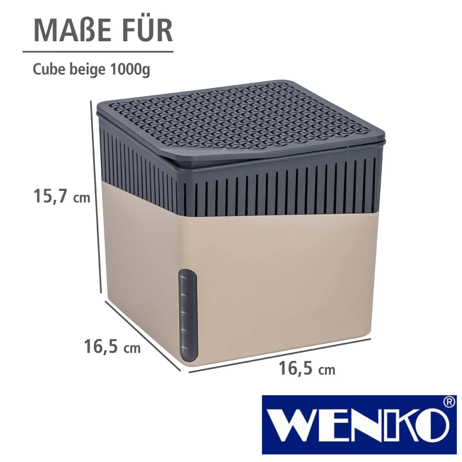 WENKO Raumentfeuchter Cube Beige 1000 g, Luftentfeuchter
