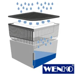 WENKO Raumentfeuchter Cube, Grau, 500 g, 2er Set, Luftentfeuchter