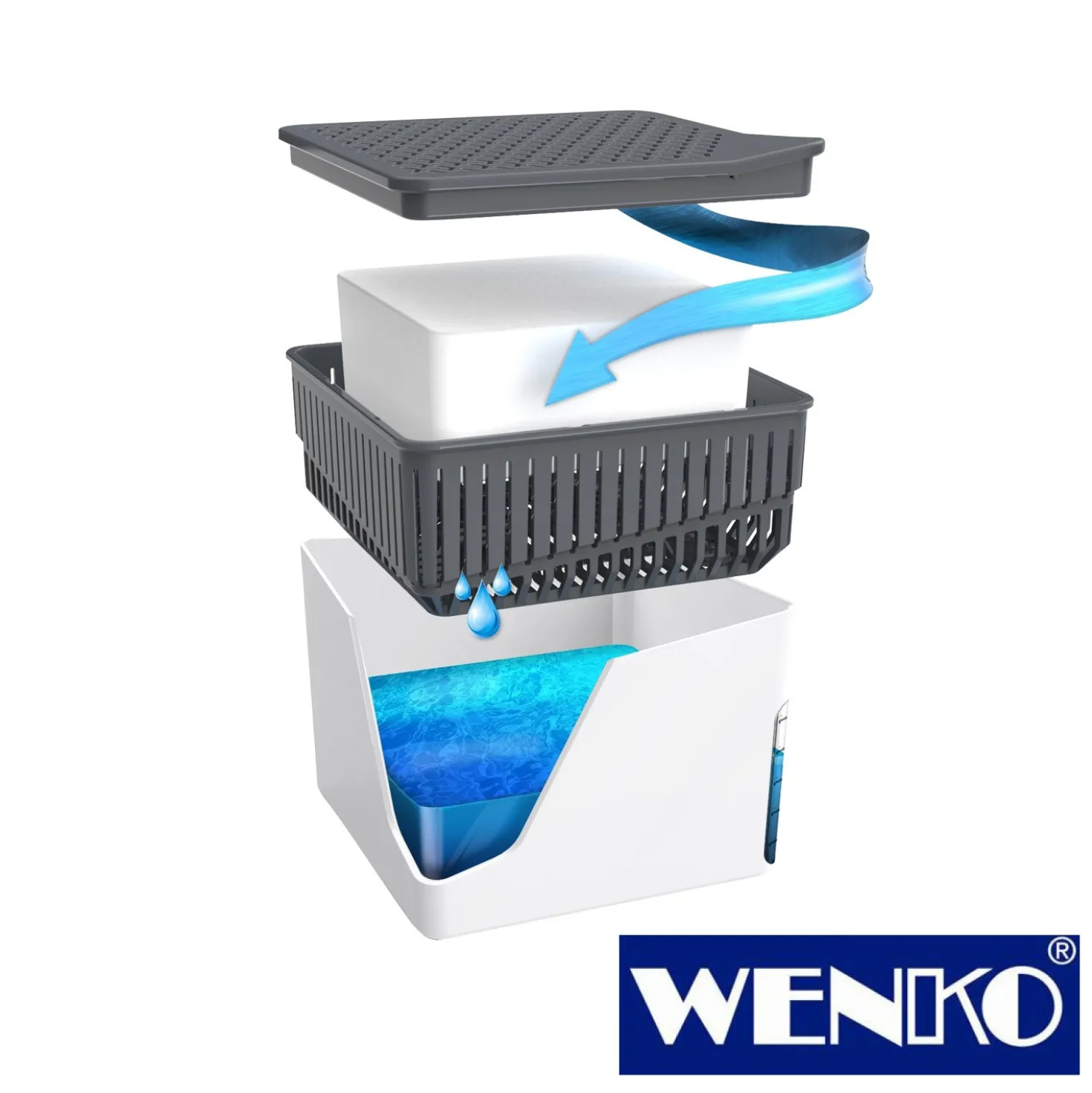 WENKO Raumentfeuchter Cube, Weiß, 500 g, 2er Set, Luftentfeuchter